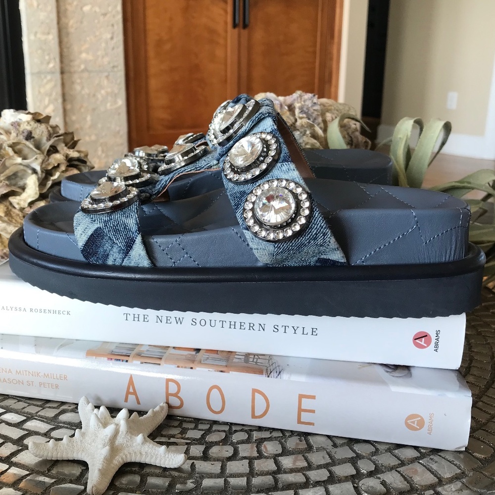 KURT GEIGER LONDON ORSON CRYSTAL SLIDE SANDAL - Picture 5 of 14